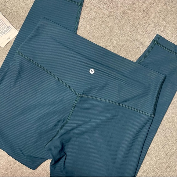 Lululemon Align High Rise Ribbed Pant Leggings Green Jasper Size 12 NWT - Picture 10 of 11